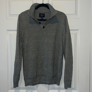 American Eagle 100% cotton‎ Gray collared sweater size Large